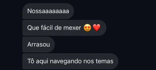 Print de conversa de uma cliente elogiando o Storymuse