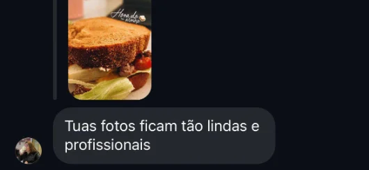 Print de feedback de uma cliente sobre o Storymuse